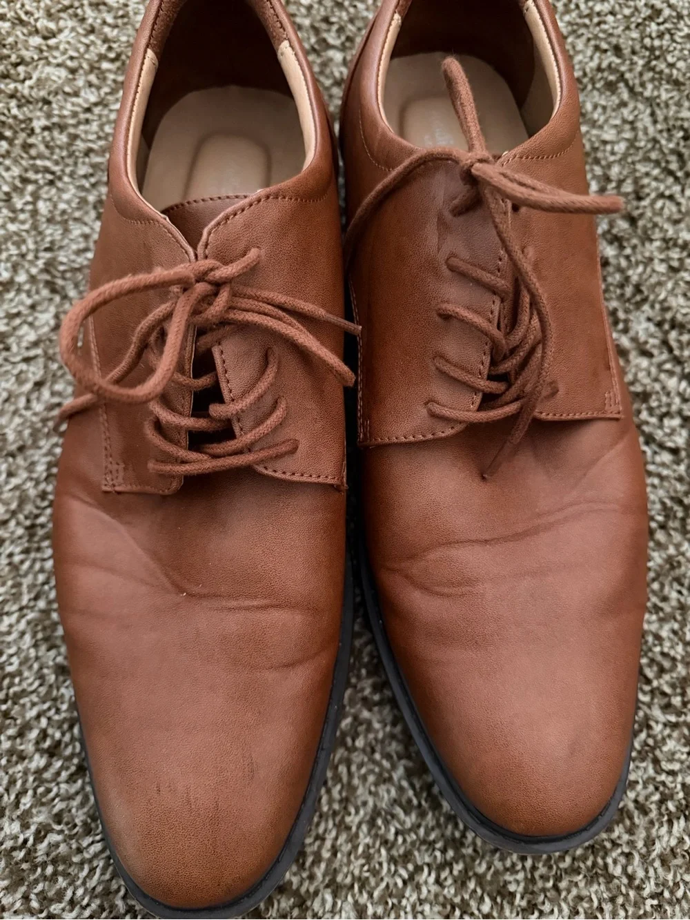 Men's Classic Brown Leather Lace-Up Dress Shoes